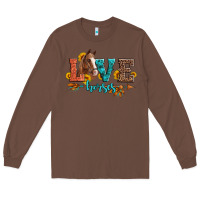 Chestnut love horses  leather turquoise leopard Long Sleeve Tee - Artiststas