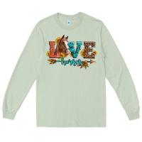 Matcha love horses  leather turquoise leopard Long Sleeve Tee - Artiststas