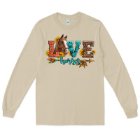 Mushroom love horses  leather turquoise leopard Long Sleeve Tee - Artiststas