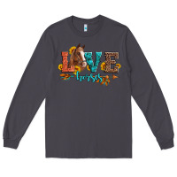 Smoke love horses  leather turquoise leopard Long Sleeve Tee - Artiststas