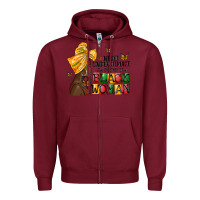 Burgundy never understimate the power of a black woman Zipper Hoodie - MaliasSmallBusiness