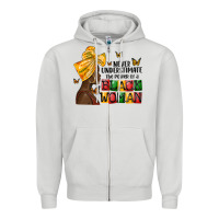 Dove Grey never understimate the power of a black woman Zipper Hoodie - MaliasSmallBusiness
