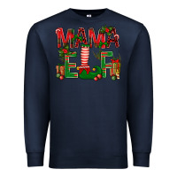 Navy Christmas Mama Elf Premium Sweatshirt - BundleAndBundleShop