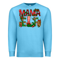 Ocean Blue Christmas Mama Elf Premium Sweatshirt - BundleAndBundleShop