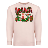 Pale Pink Christmas Mama Elf Premium Sweatshirt - BundleAndBundleShop