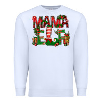 White Christmas Mama Elf Premium Sweatshirt - BundleAndBundleShop