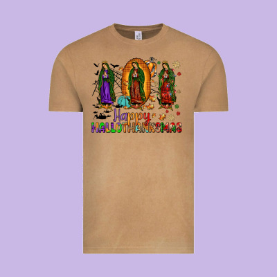Our Lady Of Guadalupe Happy Hallothanksmas Vintage Tee Designed By Jahusdesignshop