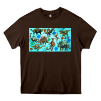 Chocolate Brown dinosaurs sippy cup Heavy Core Tee - Artiststas