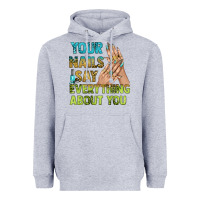 Heather Grey your nails say everything about you bbs Heavyweight Hoodie - BundleAndBundleShop