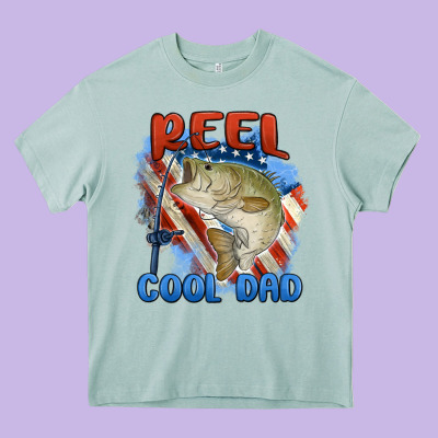 Reel Cool Dad Heavy Core Tee Designed By Maliassmallbusiness