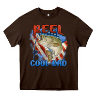 Chocolate Brown reel cool dad Heavy Core Tee - MaliasSmallBusiness