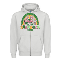 Dove Grey shamrock cutie Zipper Hoodie - MaliasSmallBusiness