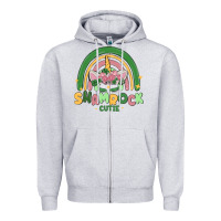 Heather Grey shamrock cutie Zipper Hoodie - MaliasSmallBusiness