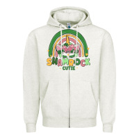 Oatmeal Heather shamrock cutie Zipper Hoodie - MaliasSmallBusiness