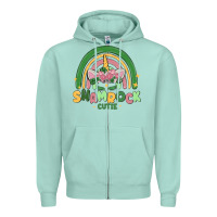 Seafoam shamrock cutie Zipper Hoodie - MaliasSmallBusiness