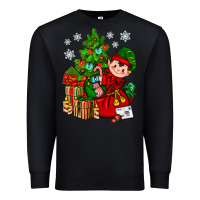 Black Santa's Elf Christmas Premium Sweatshirt - BundleAndBundleShop