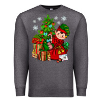 Charcoal Heather Santa's Elf Christmas Premium Sweatshirt - BundleAndBundleShop