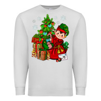 Dove Grey Santa's Elf Christmas Premium Sweatshirt - BundleAndBundleShop