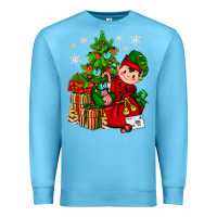 Ocean Blue Santa's Elf Christmas Premium Sweatshirt - BundleAndBundleShop
