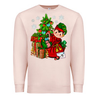 Pale Pink Santa's Elf Christmas Premium Sweatshirt - BundleAndBundleShop