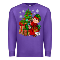 Purple Santa's Elf Christmas Premium Sweatshirt - BundleAndBundleShop