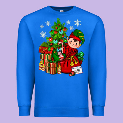 Santa's Elf Christmas Premium Sweatshirt Designed By Bundleandbundleshop