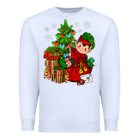 White Santa's Elf Christmas Premium Sweatshirt - BundleAndBundleShop