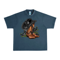 Midnight Navy black cowgirl  and roses Urban Heavy Tee - AdoDesignShop