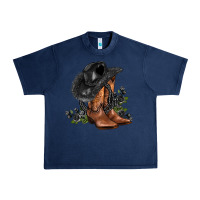 Navy black cowgirl  and roses Urban Heavy Tee - AdoDesignShop