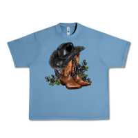 Pebble Blue black cowgirl  and roses Urban Heavy Tee - AdoDesignShop