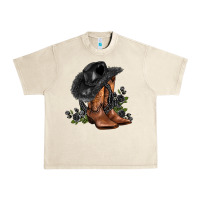 Sandshell black cowgirl  and roses Urban Heavy Tee - AdoDesignShop