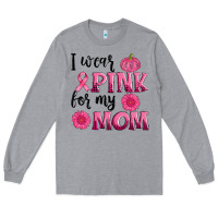 Heather Grey i wear pink for my mom sunlower and pumpkin Long Sleeve Tee - AdoDesignShop