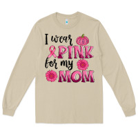 Mushroom i wear pink for my mom sunlower and pumpkin Long Sleeve Tee - AdoDesignShop