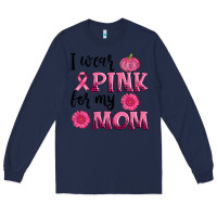 Navy i wear pink for my mom sunlower and pumpkin Long Sleeve Tee - AdoDesignShop