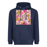 Navy christmas cake and pink mug seamless pattern bbs Heavyweight Hoodie - BundleAndBundleShop