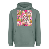 Sage christmas cake and pink mug seamless pattern bbs Heavyweight Hoodie - BundleAndBundleShop