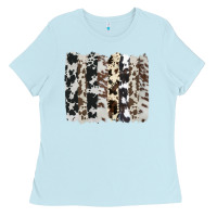 Baby Blue cowhide brushstroke Ladies Tee - AdoDesignShop