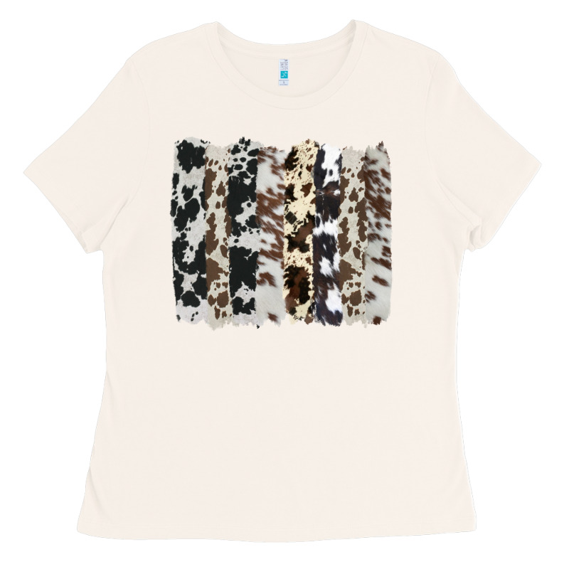 Cowhide Brushstroke Ladies Tee by AdoDesignShop | Teevron