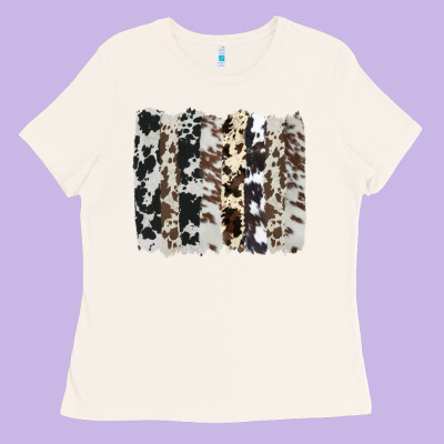 Cowhide Brushstroke Ladies Tee Designed By Adodesignshop