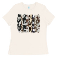 Bone cowhide brushstroke Ladies Tee - AdoDesignShop