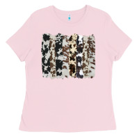 Bubblegum Pink cowhide brushstroke Ladies Tee - AdoDesignShop