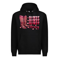 Black howdy howdy howdy honey with cowgirl boots Premium Hoodie - RanaPortraitStore