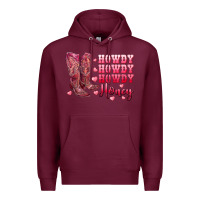 Burgundy howdy howdy howdy honey with cowgirl boots Premium Hoodie - RanaPortraitStore