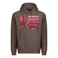 Coffee howdy howdy howdy honey with cowgirl boots Premium Hoodie - RanaPortraitStore