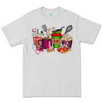 Dove Grey lunch lady coffee cups Premium Tee - texasbilliewilder