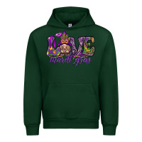 Forest Green Love Mardi Gras with gnome Urban Hoodie - HowdyJamesFarm