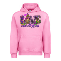 Fuchsia Pink Love Mardi Gras with gnome Urban Hoodie - HowdyJamesFarm