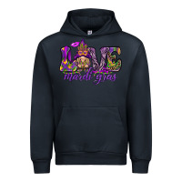 Navy Love Mardi Gras with gnome Urban Hoodie - HowdyJamesFarm