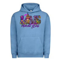 Pigment Pebble Blue Love Mardi Gras with gnome Urban Hoodie - HowdyJamesFarm