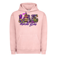 Pigment Salmon Love Mardi Gras with gnome Urban Hoodie - HowdyJamesFarm